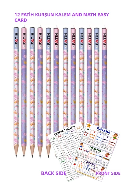 Fatih 1 2 Pieces of Pencil and Math Easy Card