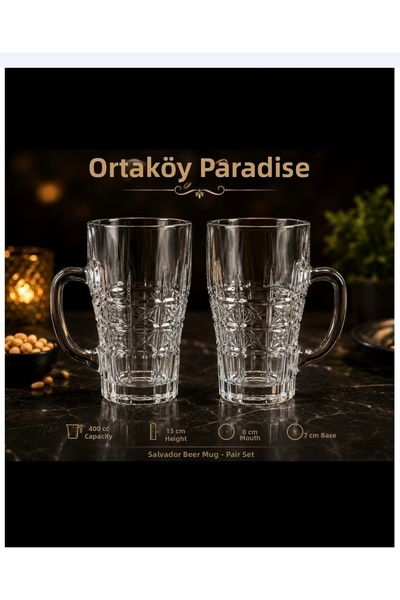 ORTAKÖYCENNETİ 2 Pcs Glass 400 Cc Beer Glass Salvador Thick Quality Product 1...