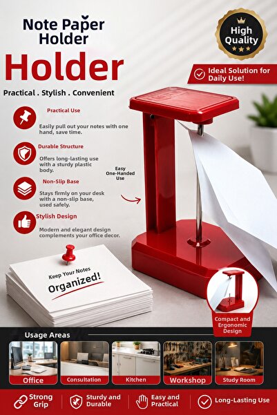 ANI OFİS KIRTASİYE A K Desktop Note Paper Holder One-Handed Operation Plastic...
