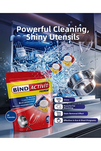 Bind Activit Premium Dishwasher Capsules 40-Pack