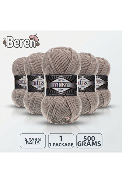 Alize Süperlana Midi - 152 Beige - 5-Pack - 100Gr/170M - Hand Knitting Yarn -...