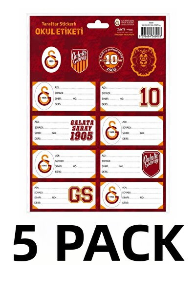 Keskin Pachet de 5 etichete școlare Galatasaray, 3 foi cu programul de cursur...