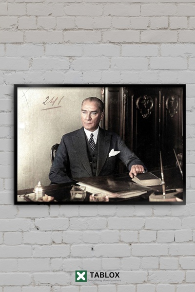 TABLOX Mustafa Kemal Atatürk Study Desk Book Colorful Frame Appearance Decora...