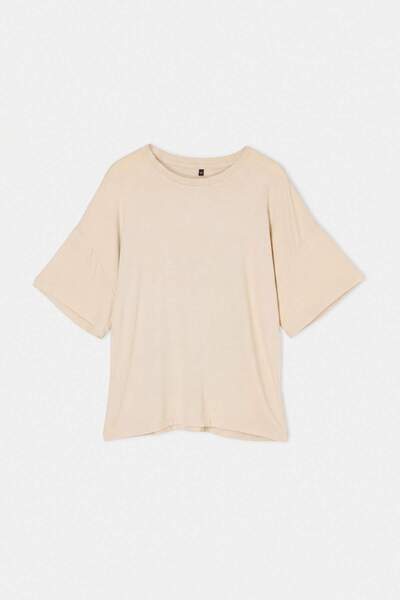 Trendyol Curve Stone Fitted/Tight-Fitting Low-Sleeve Three-Quarter Soft Knitt...