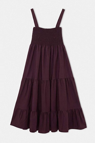 Trendyol Curve Rochie țesută burgundy mărime mare TBBSS26AH00033