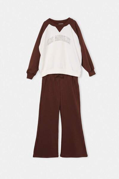 TRENDYOLKIDS Brown Plain Knitted Bottom - Top Set Tkdaw27Au00004