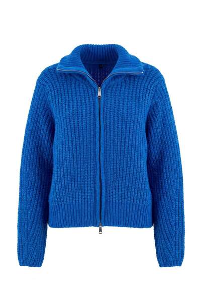 Trendyol Collection كارديجان تريكو واسع الحجم من ساكس بسحّاب وملمس ناعم من Wa...