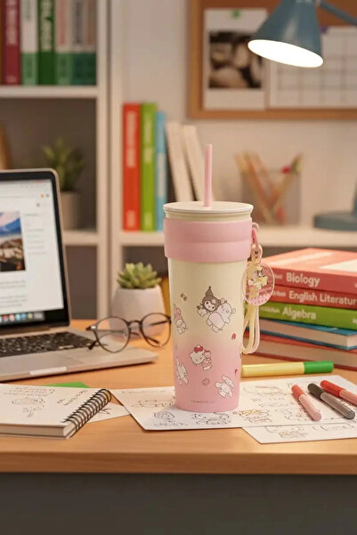 Miniso Sanrio Lisanslı Askılı ve Pipetli 304 Kalite Paslanmaz Çelik Matara – ...