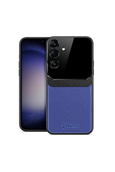 Zebana Samsung Galaxy A54 Uyumlu Kılıf Lens Deri Kılıf Lacivert