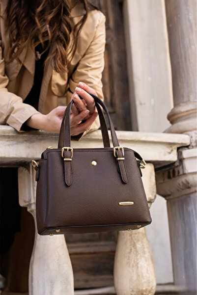 Sanmorris Γυναικεία τσάντα ώμου και χεριού με μακρύ λουράκι 4 τμημάτων με χρυ...