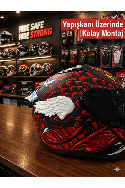 3DreaMaker Universal Melek Kanadı Kask Aksesuarı (Yapışkanlı), Motosiklet Aks...