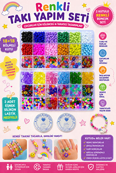 uniquehobby 2 τεμ. σε κουτί 18 τεμ. Mega Jewelry Making Hobby Set για παιδιά ...