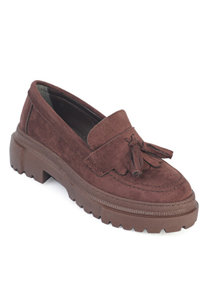 Capone Outfitters Γυναικείο Loafer από σουέτ με φούντα με οβάλ μύτη Ashlee