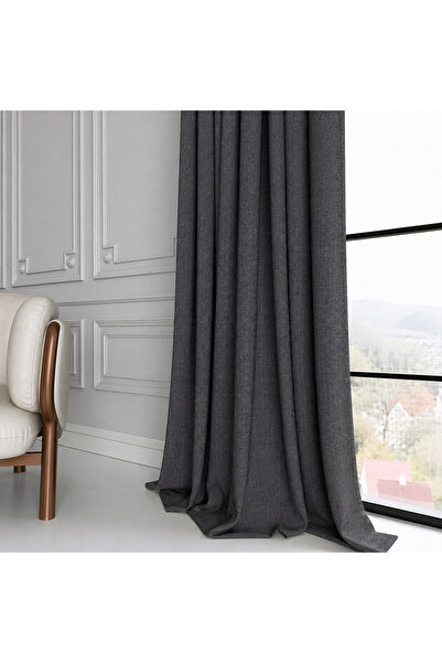 MebelPort Curtain Κουρτίνα από λινό ύφασμα για ρουστίκ στυλ και ευκολοσυναρμο...