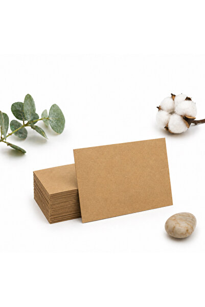 repro design 300gr Kraft Boş Baskısız Kartvizit Kağıt 8x5cm 50 Adet
