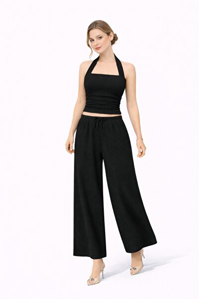 meren like your style μαύρο φαρδύ λουράκι φαρδύ παντελόνι pantplpn κάτω επάνω...