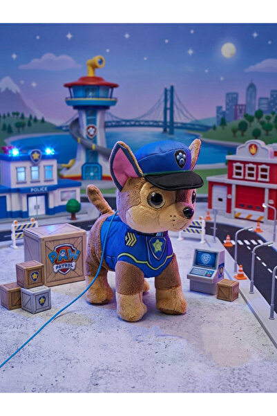 MJ TOYS Paw Patrol Köpek Yürüyen, Havlayan Müzikli Tasmalı Kumandalı Peluş Oy...