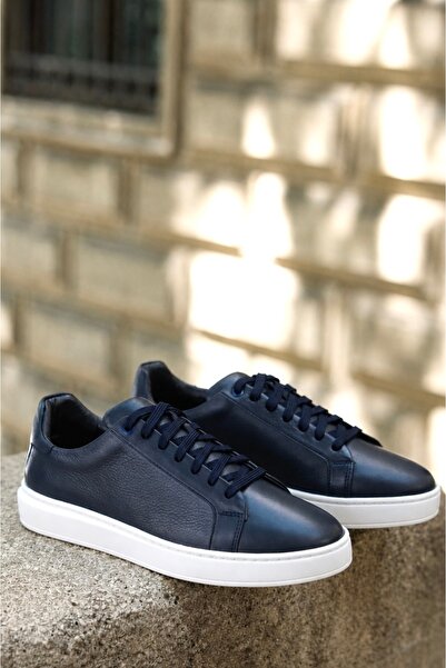 Vantaggio Vertex Lacivert Bağcıklı Deri Erkek Sneaker Ayakkabı