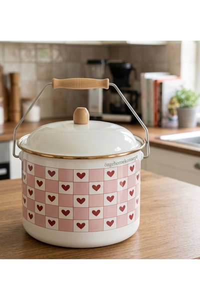 ALEV EMAYE Love Seri 20 cm Enamel Bakraç – 5 Liters |   2 Color Options