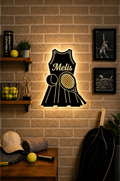 Lazer X Design Kişiye Özel Tenis Temalı Gece Lambası | LEDli | Ahşap | Çocuk ...