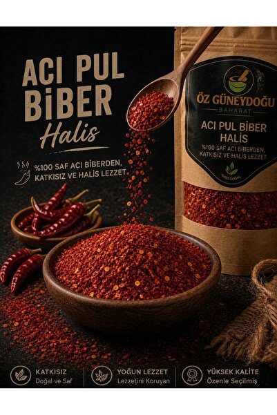 Halis Acı Pul Biber 200 Gr | Doğal Öğütülmüş Kırmızı Acı Biber | Katkısız & Taze