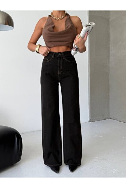 HerTon High-Waisted Wide Leg Jean Pants – Straight Cut, Timeless Denim