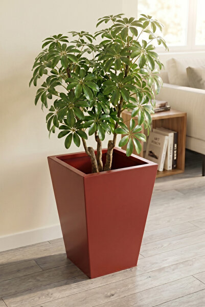Desen Dekorasyon Zenith 40 cm Dikey Konik Metal Kiremit Saksı - İç ve Dış Mek...