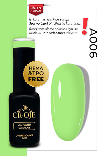 CROJE KALICI OJE Kalıcı Oje A006 - Yeşil (12 ML.)