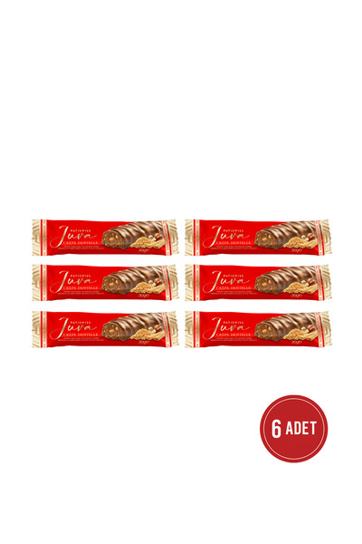 Patiswiss Juva Fındıklı, Kakaolu ve Krep Kırıklı Sütlü Çikolata Bar, 30G x 6 ...