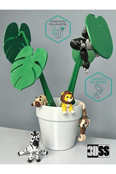 3DSS Safari Hayvanları 5’li Figür Set | Çocuk Hediyelik Oyuncak | Pinyata Dol...