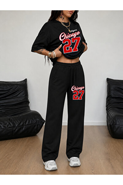 COMANCHERO Tricou unisex cu imprimeu Chicago, pantaloni largi, costum de tren...