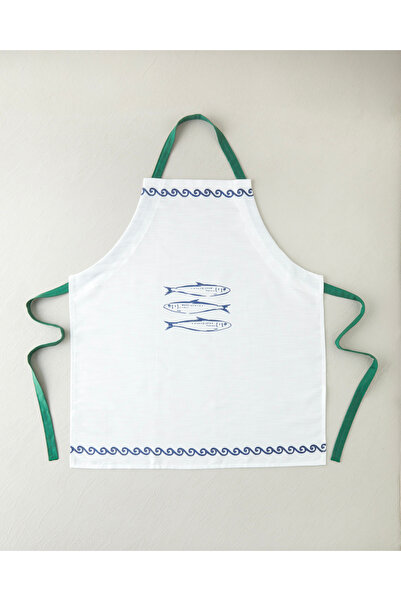 English Home Maritime Melody Polyester Mutfak Önlüğü 65x75 cm Beyaz - Yeşil