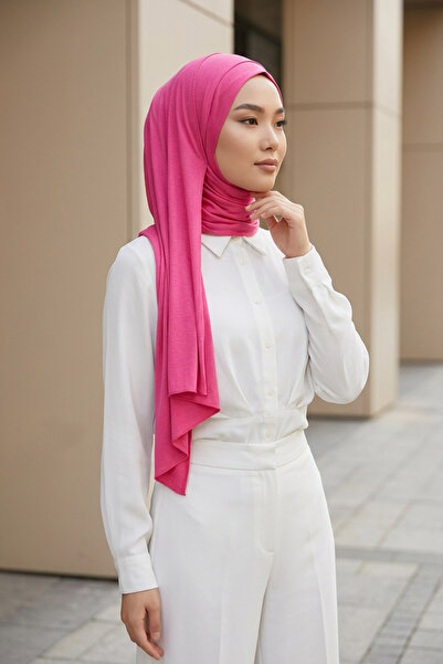 Aisha's Design Şal practic din bumbac pieptănat, PS-16, fucsia