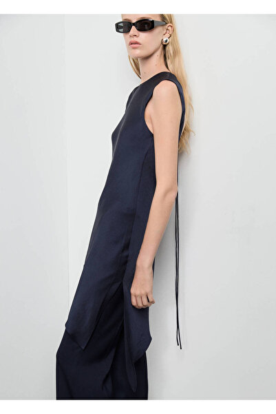 MANGO Woman Satin Asymmetrical Blouse
