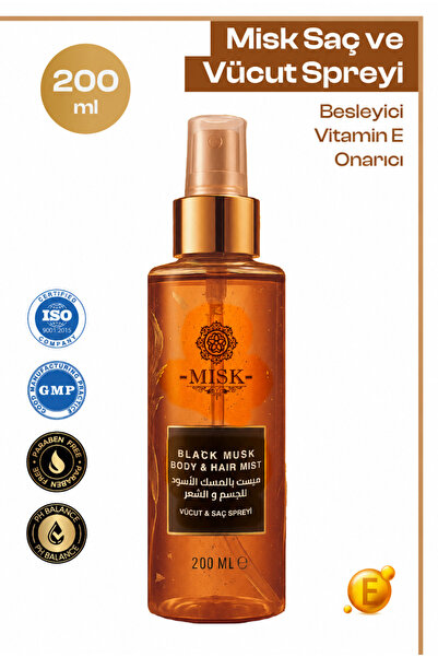 misk Saç & Vücut Misti | Uzun Süre Kalıcı 200 ML - Parfümlü Unisex Vücut Spre...