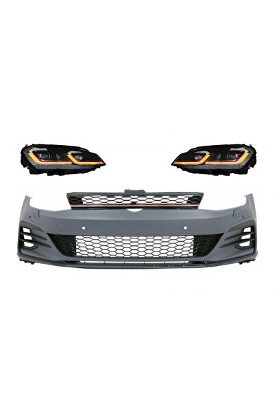 tuningset Bară de protecție față compatibilă cu VW Golf VII 7 2013-2017 cu fa...