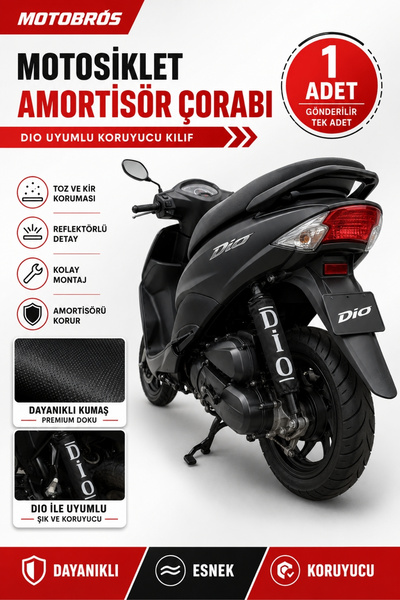 Motobros Dio Amortisör Çorabı Kılıfı Su Ve Çamur Geçirmez Reflektörlü Parlar ...