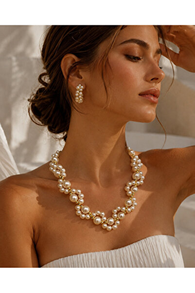 Solare Accessories Gold Detaylı İnci Kolye