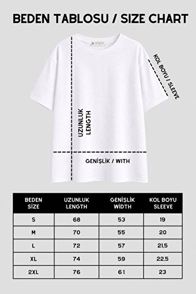 Lizbon Style Kadın Oversize %100 Pamuk Basic Rahat Kalıp T-Shirt - Beyaz