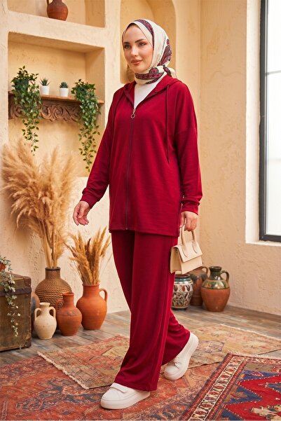 Bestenur Kapüşonlu İkili Takım 1609 - Bordo