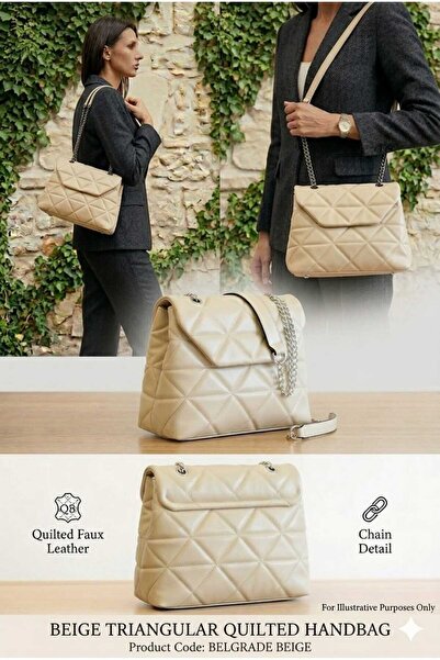 ALLURE - Geanta Dama Belgrade Cream 27x21x12cm Piele Ecologica