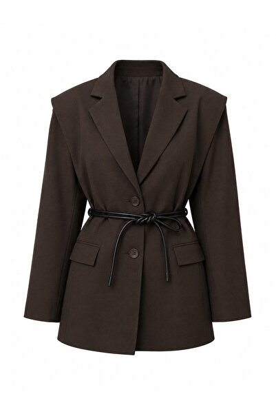 Serpirella Butik Jachetă blazer cu centură pe umeri