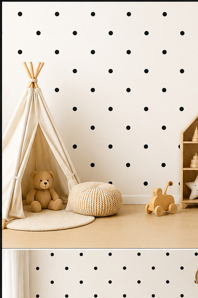 Lizpo Decor Black Polka Wall Sticker 240 Pieces Minimalist Wall Fashionable D...