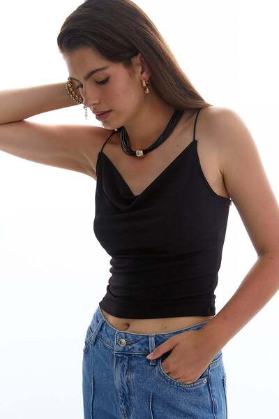 MARKALİSTE Rope Strap Blouse Black