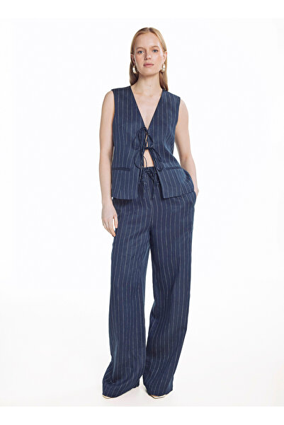 Ted Baker Lacivert Kadın Çizgili Pantolon TBWRTR2003-2
