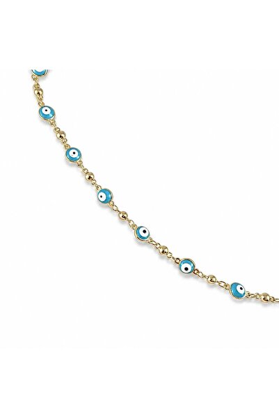 Nazar Boncuğu Kolye - 14k Altın Kaplama - 45+3 cm