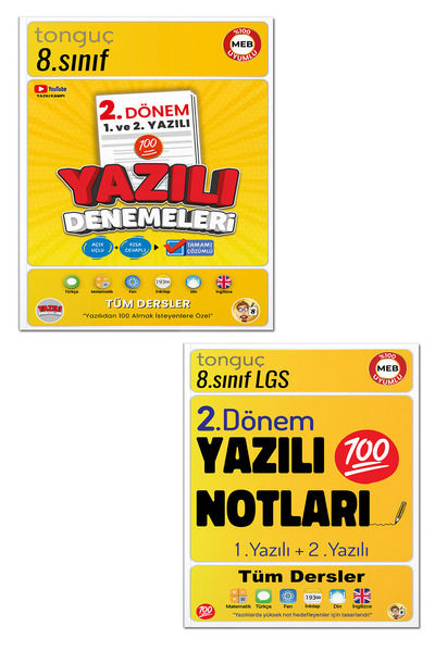 Tonguç Yayınları 8. Sınıf Yazılı Notları 2. Dönem 1 ve 2. Yazılı Ve 8. Sınıf ...