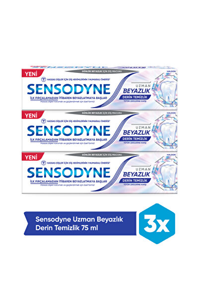 Sensodyne Tütün Lekelerine Karşı Uzman Beyazlık Derin Temizlik 75ml 75ml X3+F...