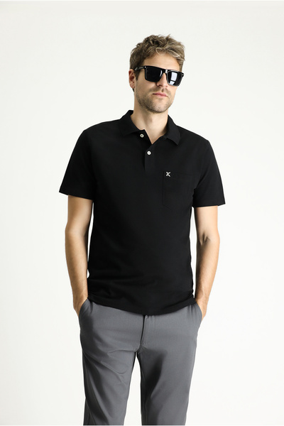 Kiğılı Polo Yaka Regular Fit Cepli Nakışlı %100 Pamuk Tişört