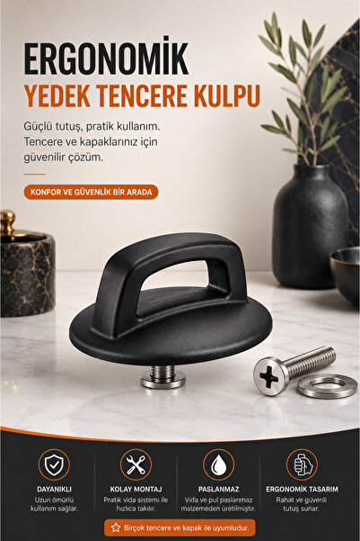 Umut Tencere Cam Kapak Kulp u ve Paslanmaz Vidasıyla Beraber (1Adet)